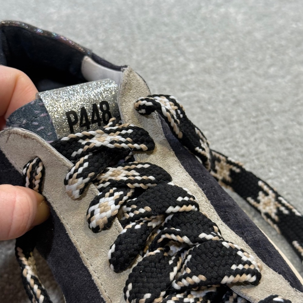 P448 Jack Blackden Low Top Sneakers Grey Suede Iridescent EU 38 Made in Italy - Picture 12 of 15